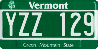 VT license plate YZZ129