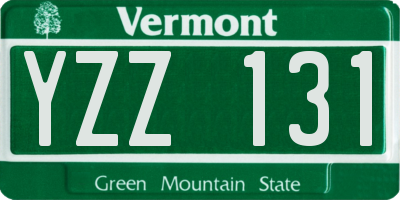 VT license plate YZZ131