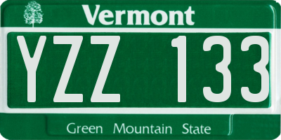 VT license plate YZZ133