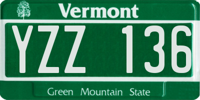 VT license plate YZZ136