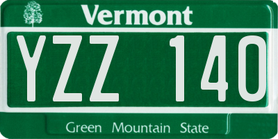 VT license plate YZZ140