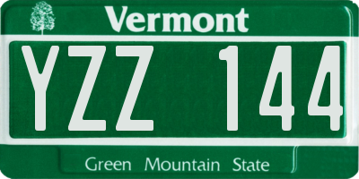 VT license plate YZZ144