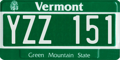 VT license plate YZZ151