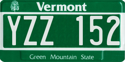 VT license plate YZZ152