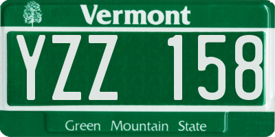 VT license plate YZZ158