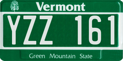 VT license plate YZZ161