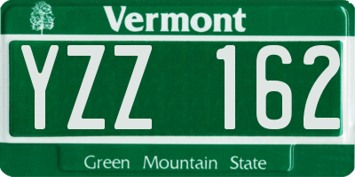 VT license plate YZZ162