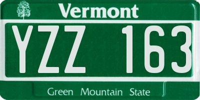 VT license plate YZZ163