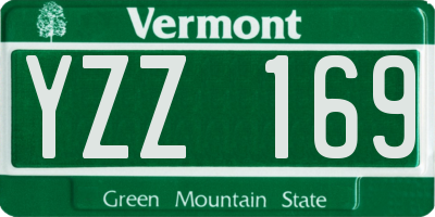 VT license plate YZZ169
