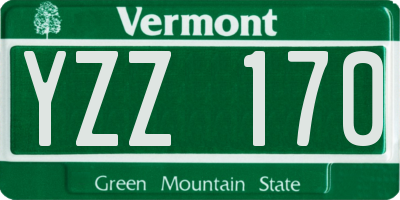 VT license plate YZZ170