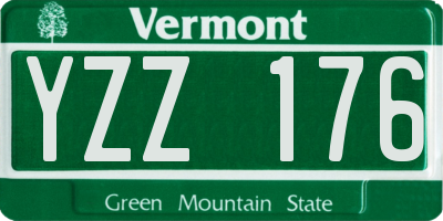 VT license plate YZZ176