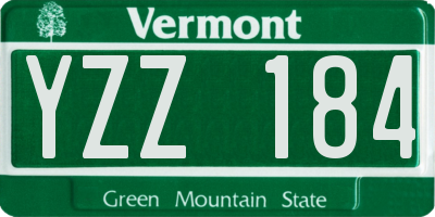 VT license plate YZZ184