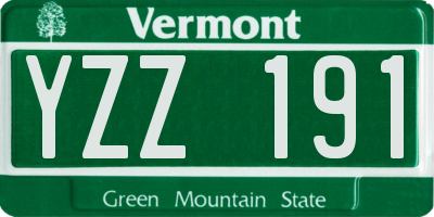 VT license plate YZZ191