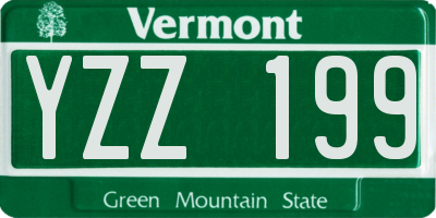 VT license plate YZZ199