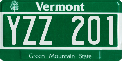 VT license plate YZZ201