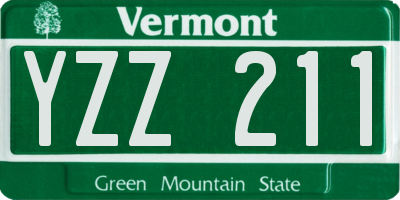 VT license plate YZZ211