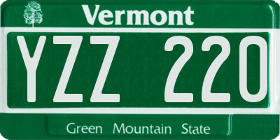 VT license plate YZZ220
