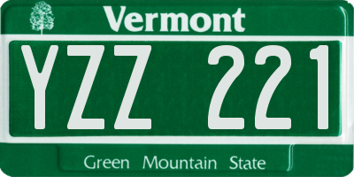 VT license plate YZZ221
