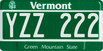 VT license plate YZZ222