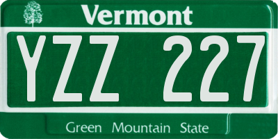 VT license plate YZZ227