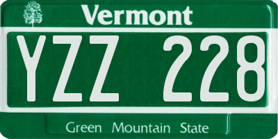 VT license plate YZZ228
