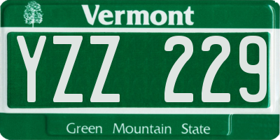 VT license plate YZZ229
