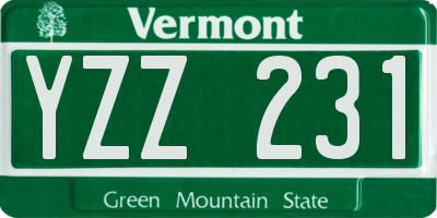 VT license plate YZZ231