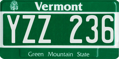 VT license plate YZZ236