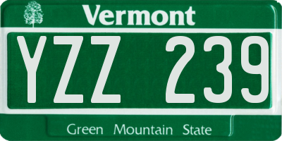 VT license plate YZZ239