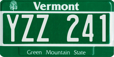 VT license plate YZZ241