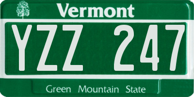 VT license plate YZZ247