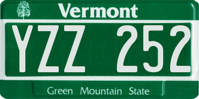 VT license plate YZZ252