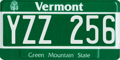 VT license plate YZZ256