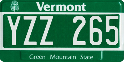 VT license plate YZZ265