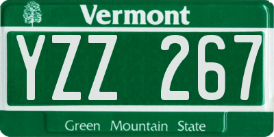 VT license plate YZZ267