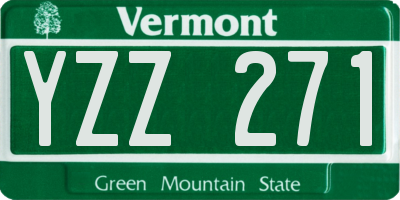 VT license plate YZZ271