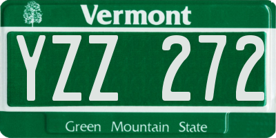 VT license plate YZZ272