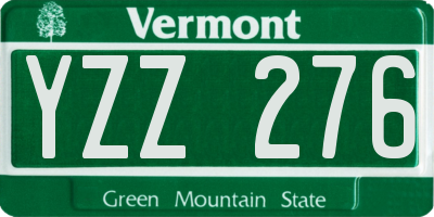 VT license plate YZZ276