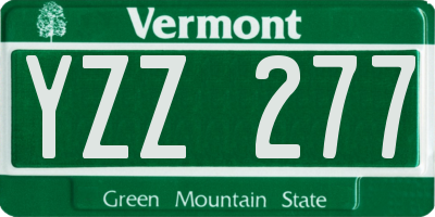 VT license plate YZZ277