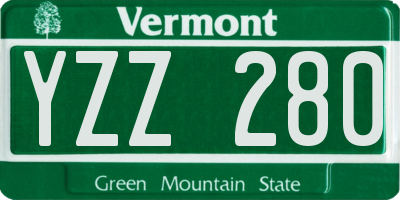 VT license plate YZZ280