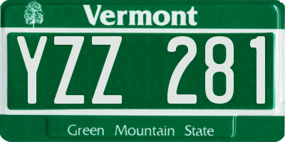 VT license plate YZZ281