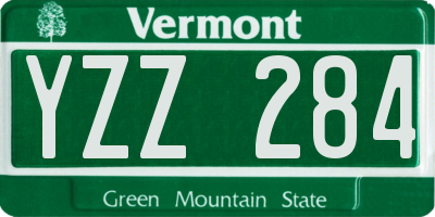 VT license plate YZZ284