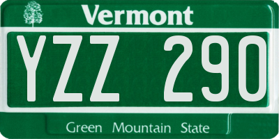 VT license plate YZZ290
