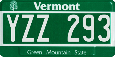 VT license plate YZZ293