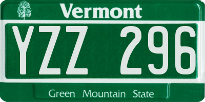 VT license plate YZZ296