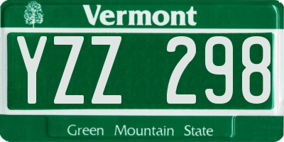 VT license plate YZZ298