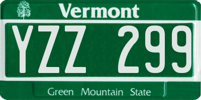 VT license plate YZZ299