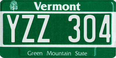 VT license plate YZZ304