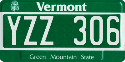 VT license plate YZZ306
