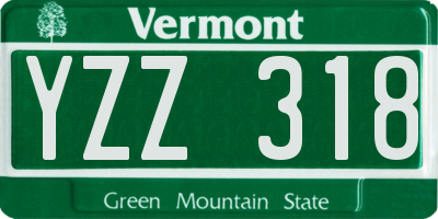 VT license plate YZZ318